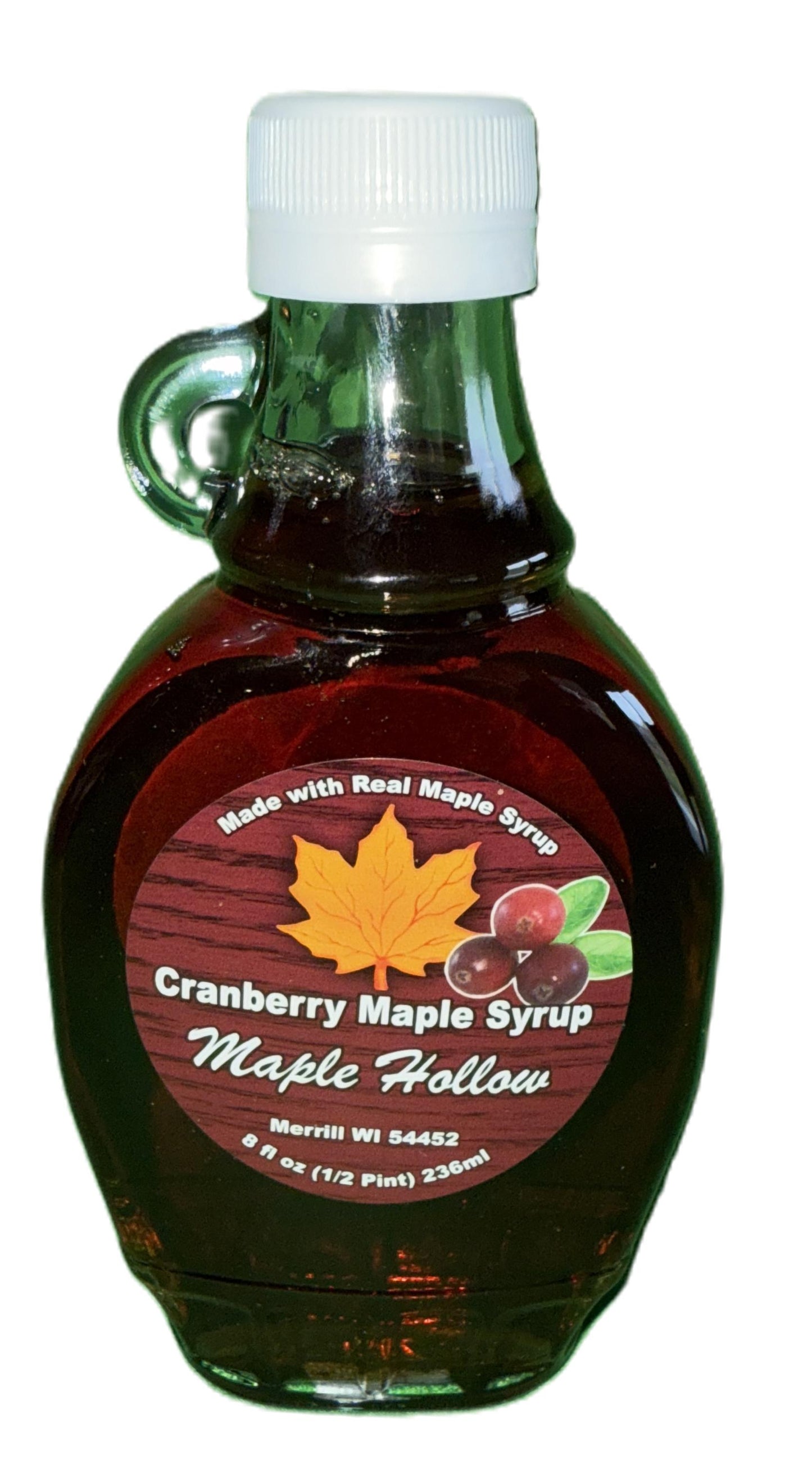 Maple Hollow Cranberry Maple Syrup – 8 oz (Glass Bottle)