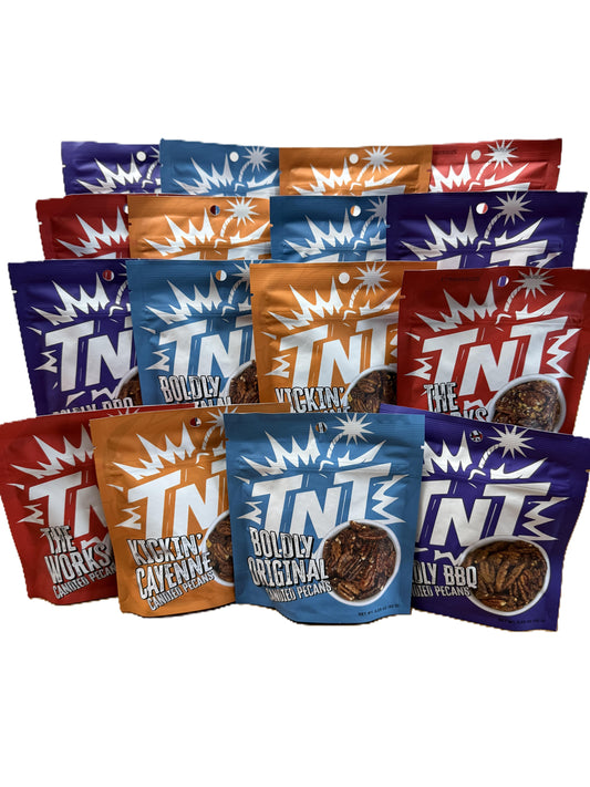 Candied Pecans Party Pack – 16 Bag Variety